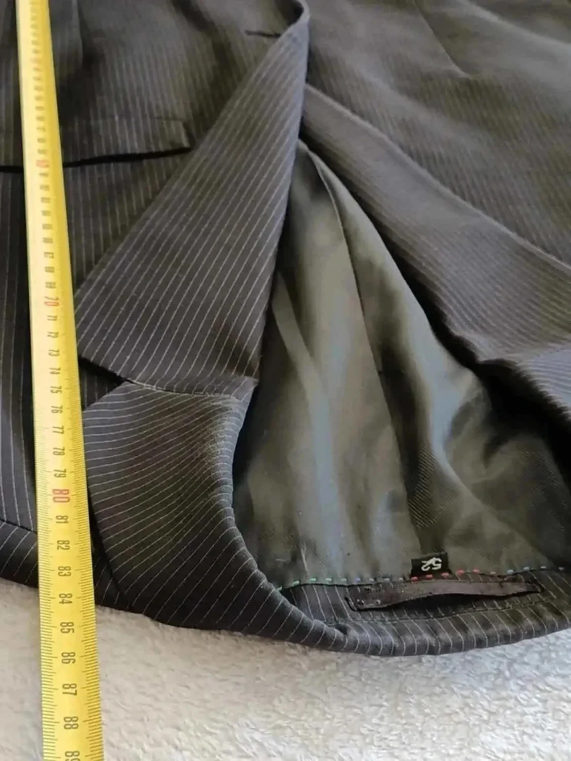 Traje preto listrado branco jaqueta 52 calça 44 – photo 16